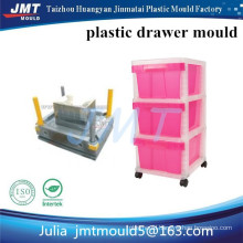 JMT Huangyan OEM 3 deep pink drawer storage plastic injection mould